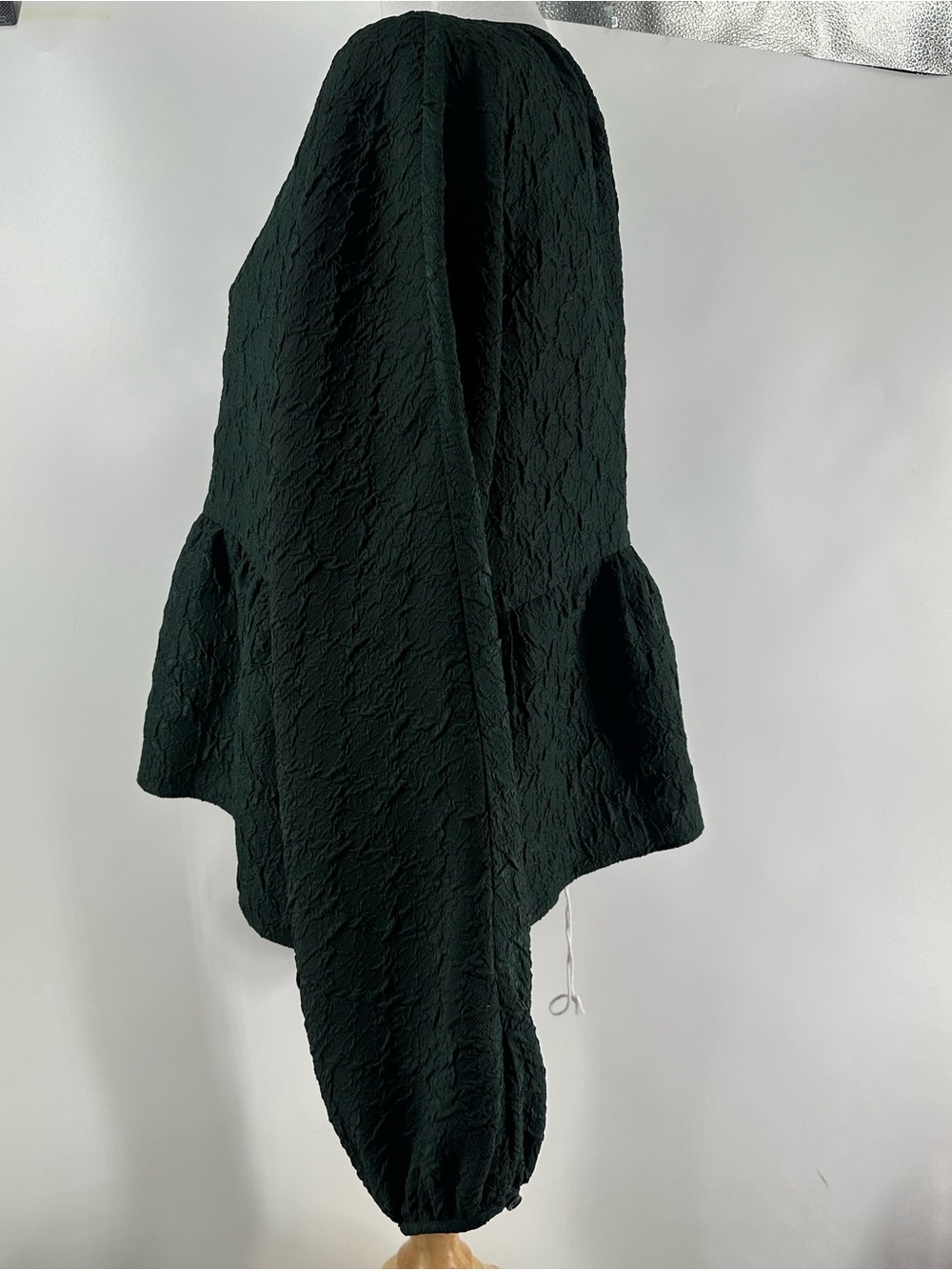 Aritzia Wilfred peplum Blouse forest green Textured peplum Blouse sz lg - Picture 5 of 11